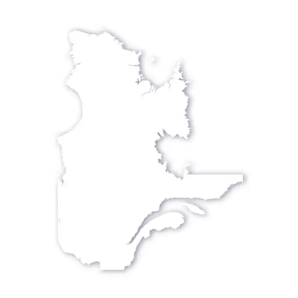 Vector illustration of Quebec, Canada Soft Drop Shadow Vector Map