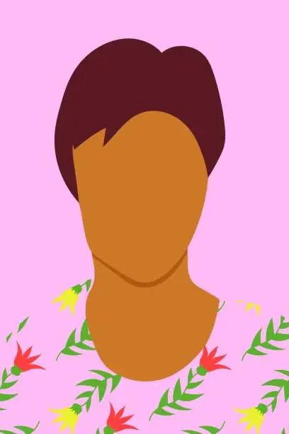 Vector illustration of Portrait place for person's face