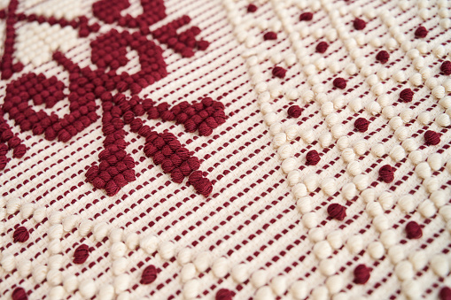 Rug made with traditional Cotton Needlepoint. Dorgali. Province of Sassari. Sardinia. Italy.