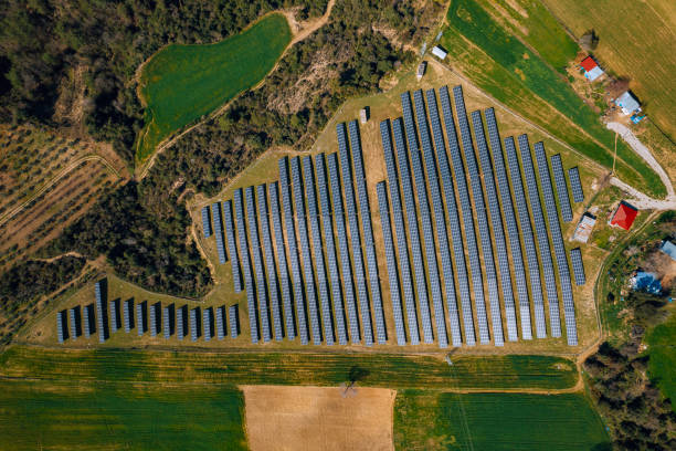 istock Aerial view of the solar panel power plant 2113000653