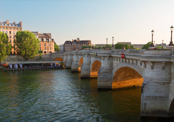 Pont Neuf at sunny summer sunset, Paris, France