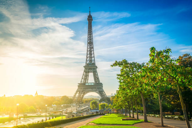 istock eiffel tour and from Trocadero, Paris 2113037178
