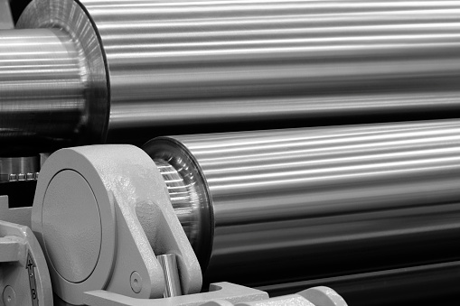Metalworking  industry, steel metal sheet roll forming machine,  netal concept  industry