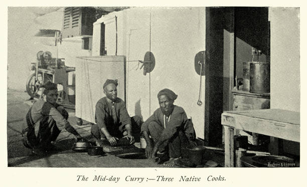 istock Mid-day Curry, Three Indian Cooks, HMS Magdala, Indian Navy Harbour Defence Force, Military History, 1890s, 19th Century 2113088948