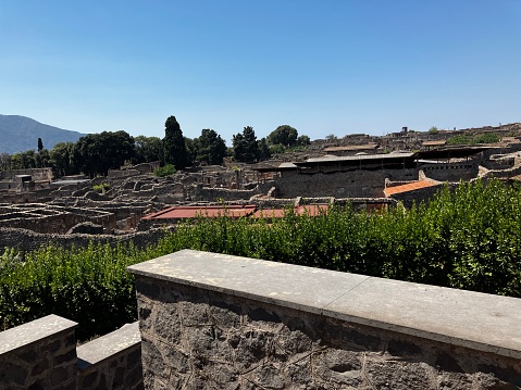 View over the streets of the ancient city of Pompeii.