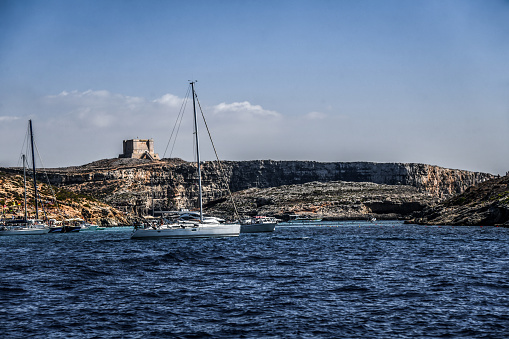 Boat Tourism On Comino Island, Malta