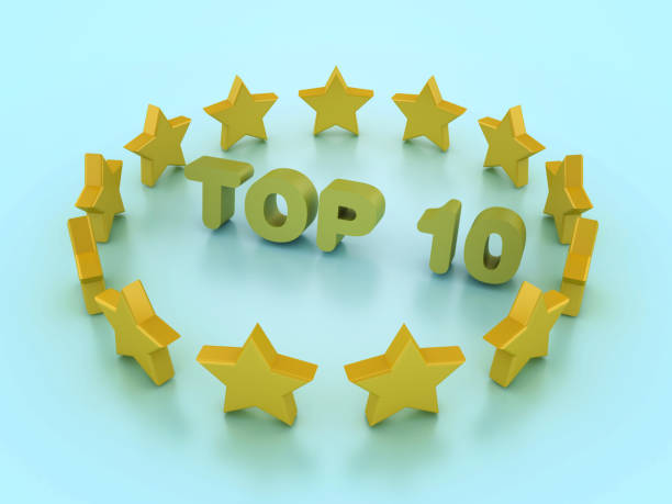 istock 3D Stars with Top 10 Word 2113110345