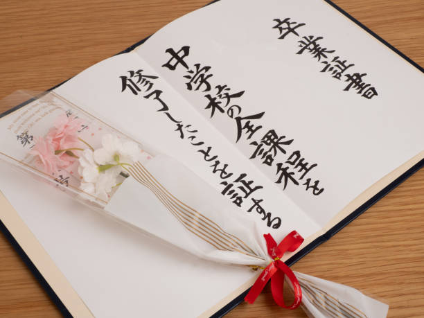 istock Japanese junior high school graduation certificate 2113162137