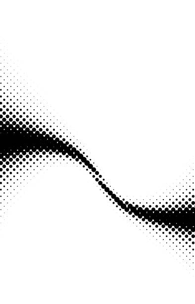 illustrations, cliparts, dessins animés et icônes de halftone soundwave design - textured sine wave spotted halftone pattern