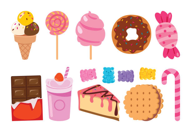 Set Of Cakes and Desserts