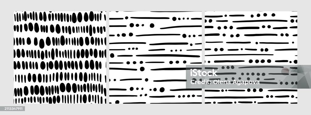 Small Dash Patterns Set Seamless Minimal Dash Pattern Small Elements ...