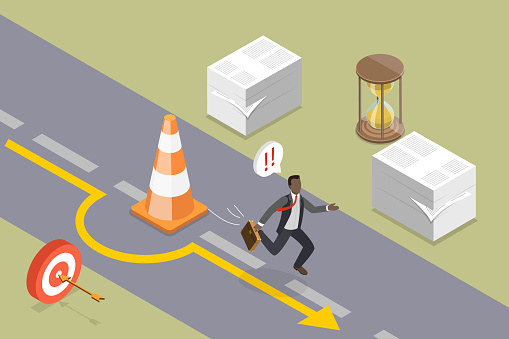 3D Isometric Flat Vector Conceptual Illustration of Solving Business Problem, Overcome Obstacles