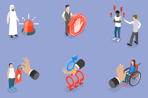 Discrimation Vector 3d Isometric Flat Vector Conceptual Illustration Of Discrimination ...