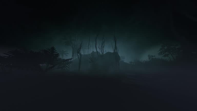 Eerie Twilight in Prehistoric Jungle