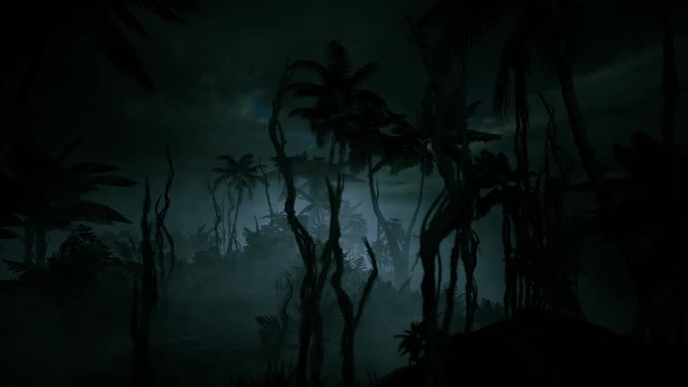 Eerie Twilight in Prehistoric Jungle