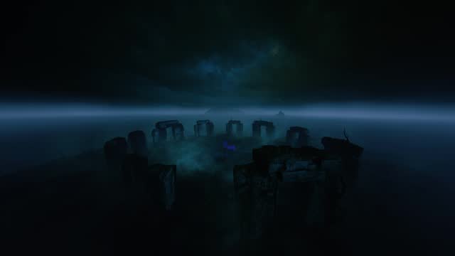 A Mystical Stonehenge, A Foggy Night