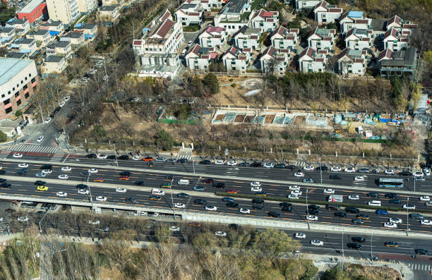 beijing traffic flow city scenery road vehicles