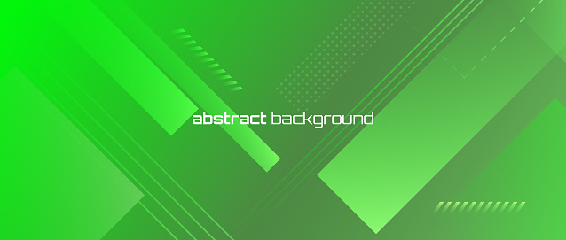 Modern wide banner abstract background with green gradient colors