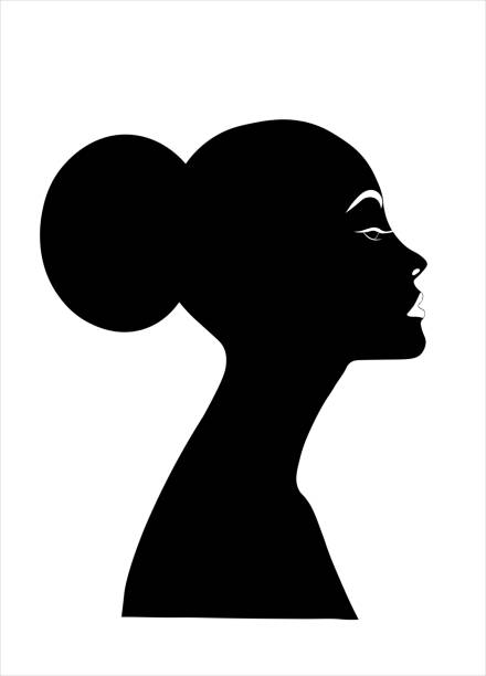 illustrations, cliparts, dessins animés et icônes de websilhouette d’une belle femme afro-américaine. - mannequin human hand white white background