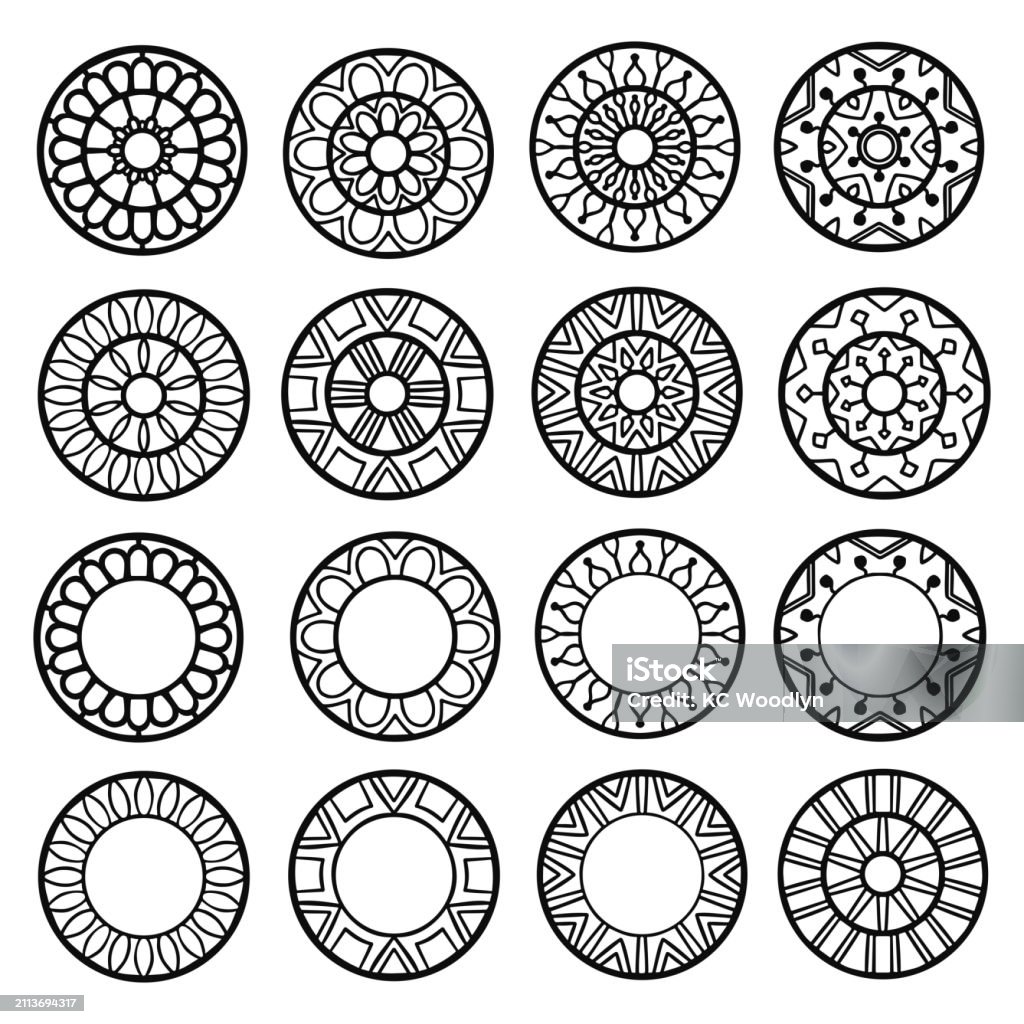 Circle Pattern Cut Out Pattern Collection Of Simple Geometric Vector Circle Pattern Design Cut Outs ...