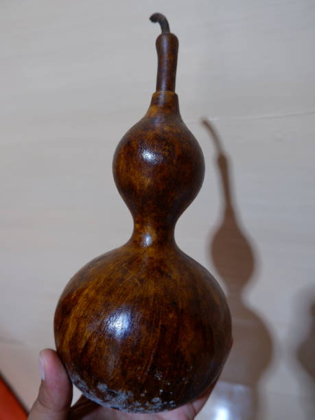 istock Ancient chinese yellow glazed drinking bottles from bottle gourds 2113762045