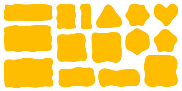 Abstract liquid shapes. Organic flat blobs. Irregular fluid bubbles. Random wavy spots and curvy elements. Amoeba rectangle box set. Abstract liquid shapes. Organic flat blobs. Irregular fluid bubbles. Random wavy oval spots and curvy elements. Amoeba rectangle box set organic stock illustrations