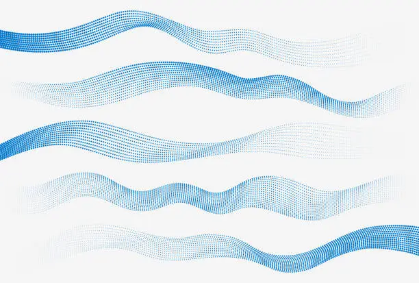 Vector illustration of Abstract halftone waves