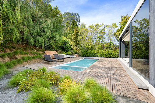 An exterior shot of a modern house in Los Angeles