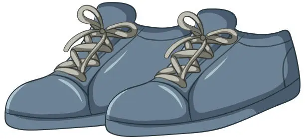 Vector illustration of Vector graphic of blue lace-up casual shoes