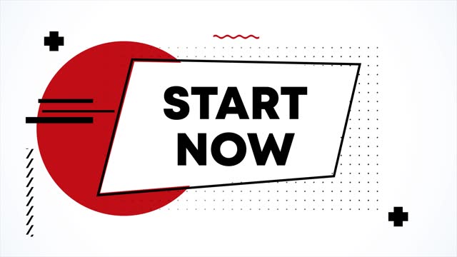 Start Now Speech Bubble With Motion Graphics