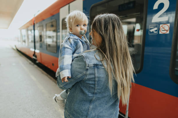 istock Cute baby boy going on a journey 2113952015