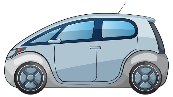 Vector graphic of a compact electric car design