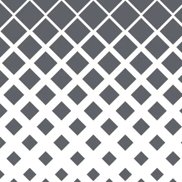 Vector illustration of Halftone rhombus pattern vector illustration. Geometric seamless pattern on isolated background. Rhomb decrease sign concept.