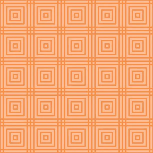 Vector illustration of Orange ornament with square vector illustration. Rectangular seamless pattern on isolated background. Abstract pattern sign concept.