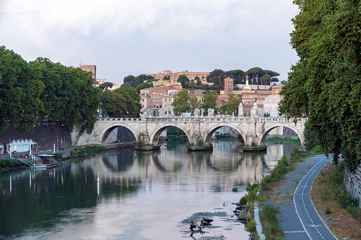 River Tiber in Rome, Italy
