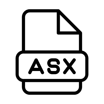Asx File Icon. Type Files Sign outline symbol Design, Icons Format Type Data. Vector Illustration.