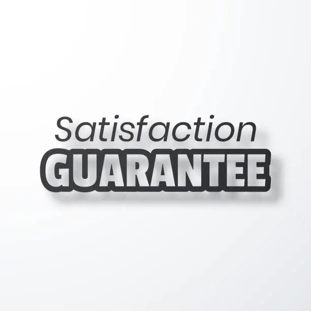 Vector illustration of Satisfaction Guarantee. Icon with shadow on white background