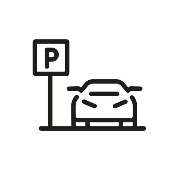 Vector illustration of Car Parking Icon