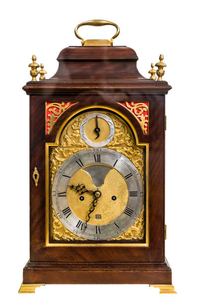 istock Retro watch. Antique vintage baroque clock on a blank isolate background. 2114073718