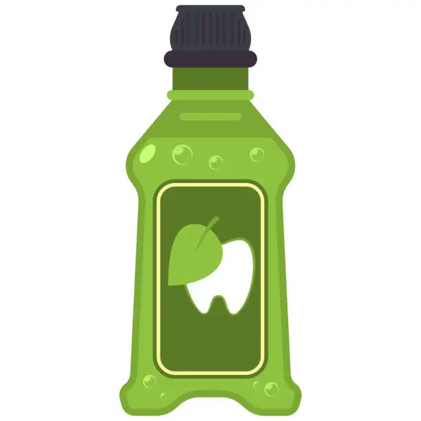 Vector illustration of Mint mouthwashes vector cartoon illustration isolated on a white background.