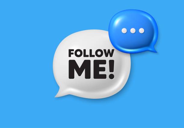 istock Follow me tag. Special offer sign. Text box speech bubble 3d icons. Vector 2114141655
