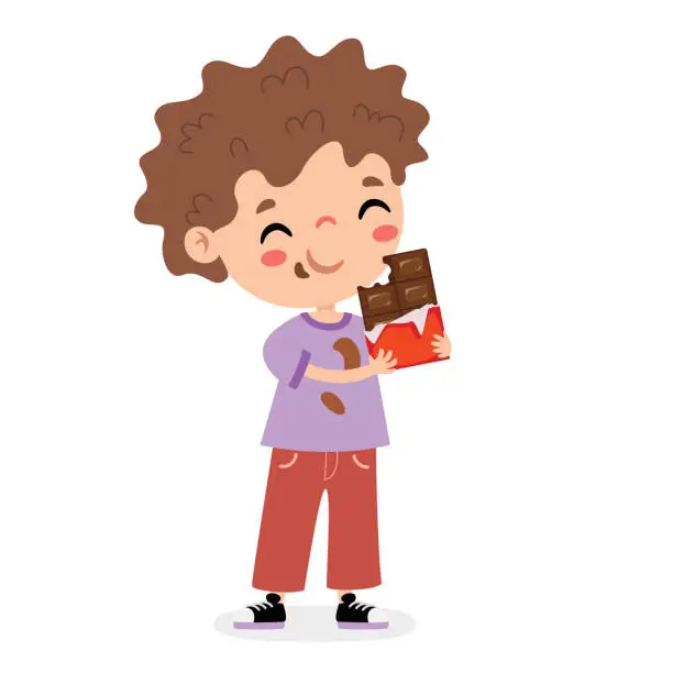 Vector illustration of Illustration Of Kid With Chocolate