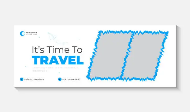 Vector illustration of Travel Agency Social Media Website Banner And Cover Template