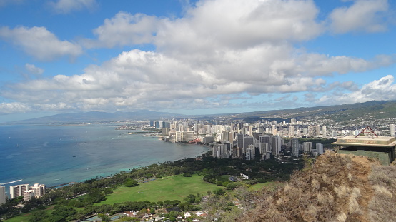 Honolulu from above, from diamond head peak
