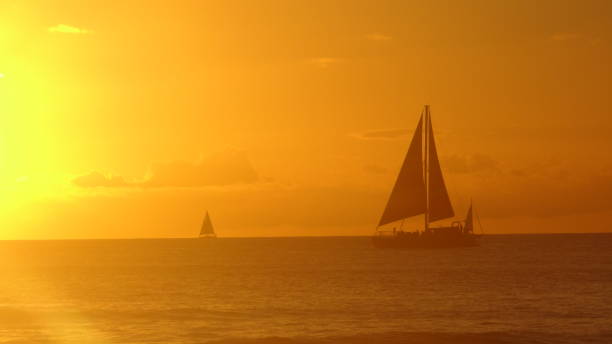 istock Waikiki Sunset Sailboat 2114165019