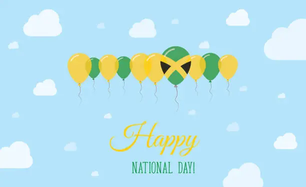 Vector illustration of Jamaica Independence Day Sparkling Patriotic