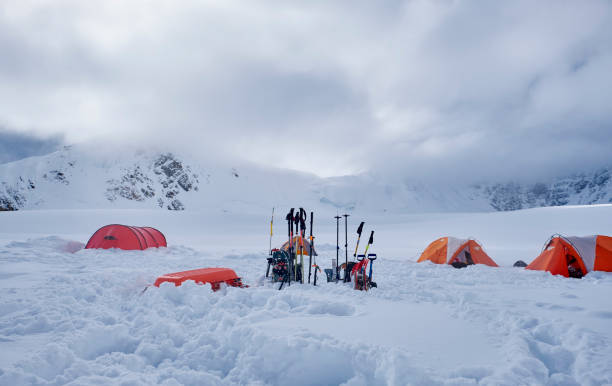 istock Tents and sharps in camp one on Denali during a sunny day 2114194737
