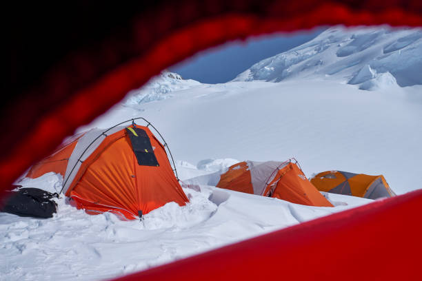 istock Tents in camp two on Denali during a sunny day 2114195831