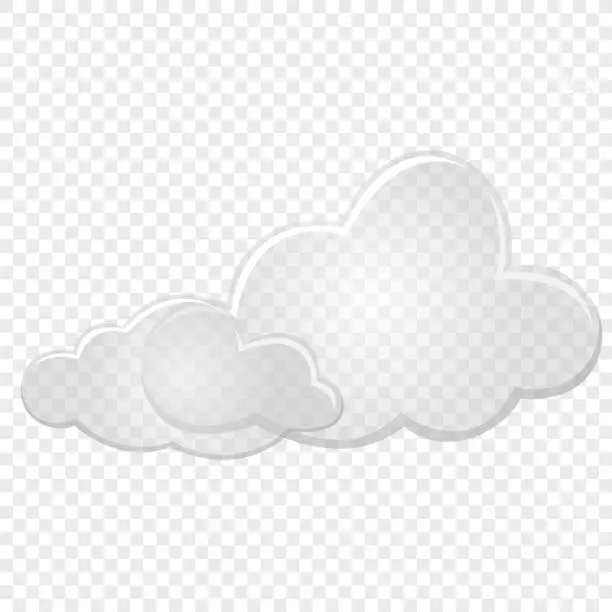 Vector illustration of Transparent clouds. Flat design style. For the design of your website, logo, application. Vector illustration