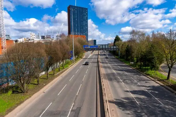 Image showing cars driving over Mancunian Way - Manchester
